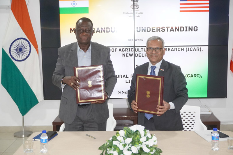 Signing of the MoU between Indian Council of Agricultural Research (ICAR), New Delhi and the Central Agricultural Research Institute (CARI), Liberia on Cooperation in Agricultural Research and Education - 08 September 2026